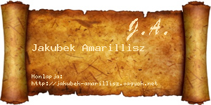 Jakubek Amarillisz névjegykártya